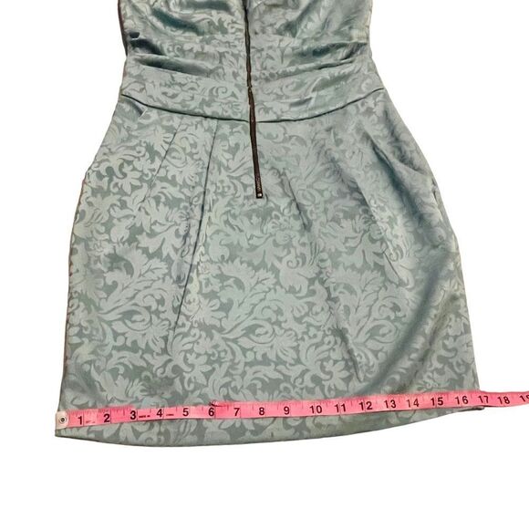 Method Mint Brocade Ruched Strapless Mini Dress - Size Medium - Picture 14 of 16